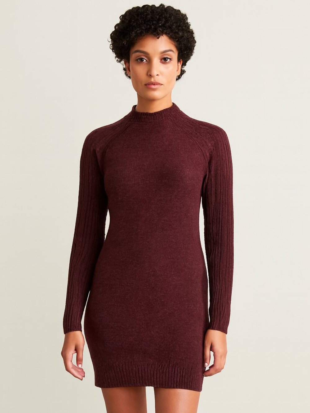 Abercrombie Mock Neck sweater mini dress Size XS Button Closure